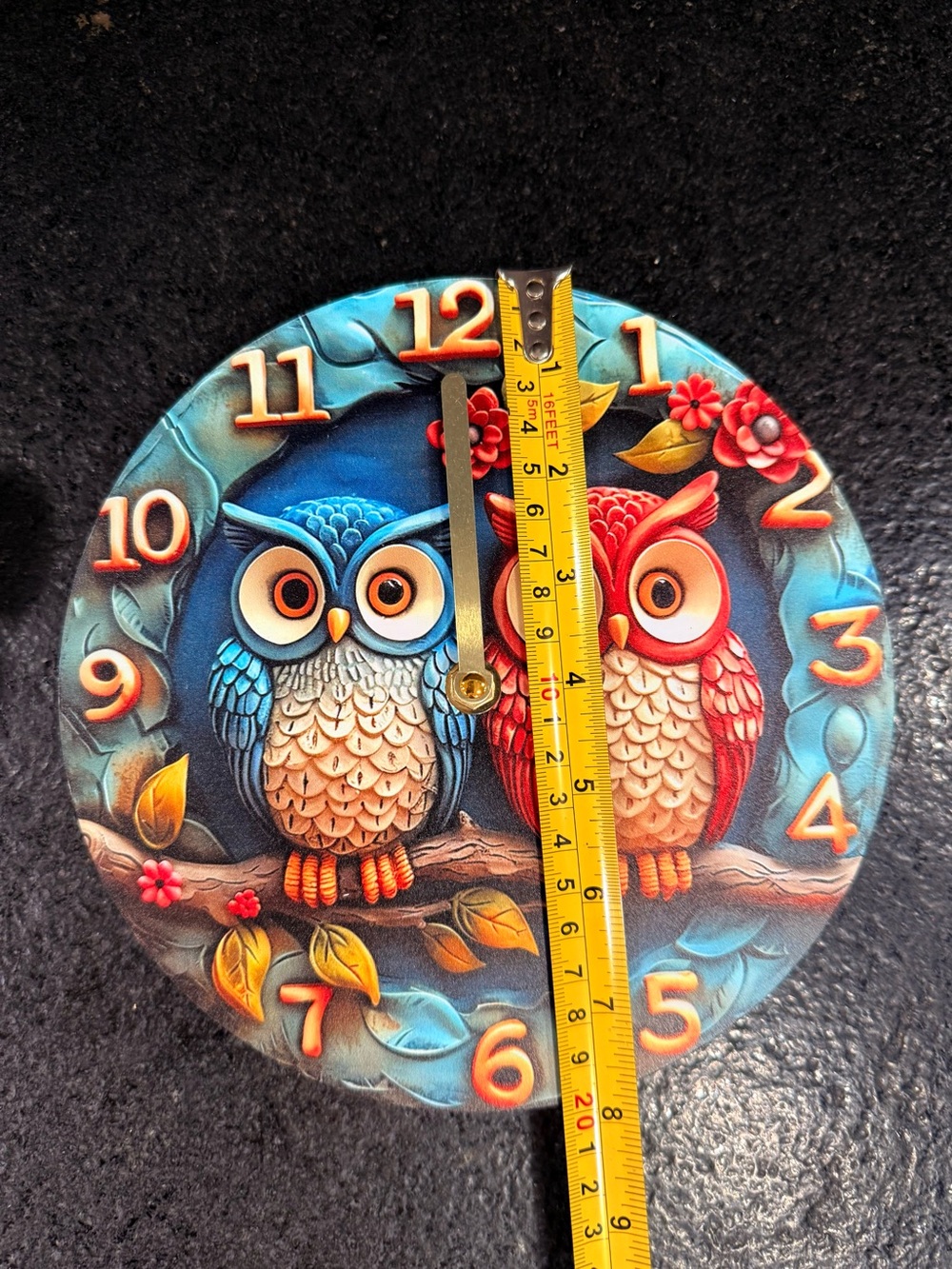 🦉 Colorful Owl Wall Clock – New in Original Box – Whimsical Home Décor - Picture 2 of 5